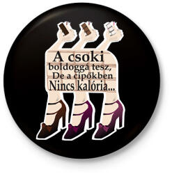 printfashion csoki és cipők - Kitűző, hűtőmágnes - Fekete (14249712)