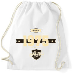 printfashion born-in-1975-cream-choco - Sportzsák, Tornazsák - Fehér (628632)