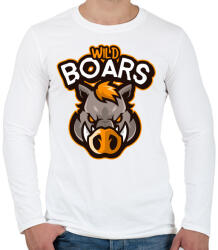printfashion Wild Boars - Férfi hosszú ujjú póló - Fehér (5138969)