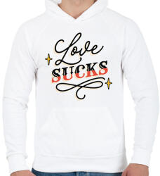 printfashion Love sucks - Férfi kapucnis pulóver - Fehér (4311712)
