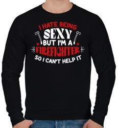 printfashion Firefighter - Férfi pulóver - Fekete (10746250)