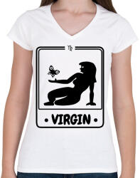 printfashion szűz - Női V-nyakú póló - Fehér (13627577)