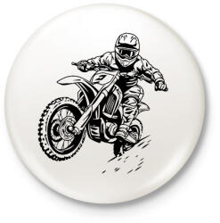 printfashion motocross - Kitűző, hűtőmágnes - Fehér (16154039)