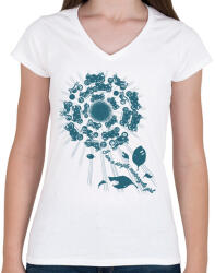 printfashion SIMPLE - Női V-nyakú póló - Fehér (2924868)