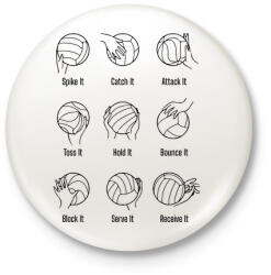 printfashion Röplabda gyorstalpaló - Kitűző, hűtőmágnes - Fehér (14004546)