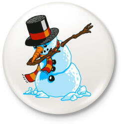 printfashion Dabbing hóember - Kitűző, hűtőmágnes - Fehér (3078417)