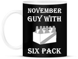 printfashion Novemberben született kockás hasú 2 - Bögre - Fekete (1390330)
