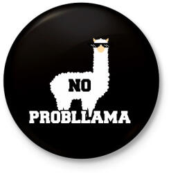 printfashion No probLama - Kitűző, hűtőmágnes - Fekete (3099906)