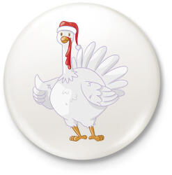 printfashion Pulyka - Kitűző, hűtőmágnes - Fehér (13011535)