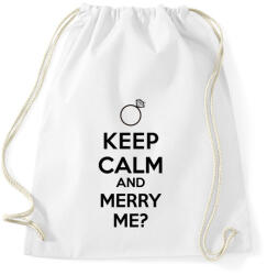 printfashion KEEP CALM2. png - Sportzsák, Tornazsák - Fehér (277307)
