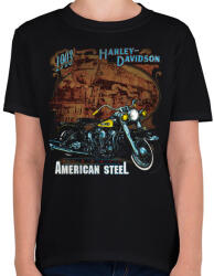 printfashion Harley Davidson Vintage - Gyerek póló - Fekete (4857967)