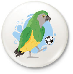 printfashion Focista papagáj - Kitűző, hűtőmágnes - Fehér (12654823)