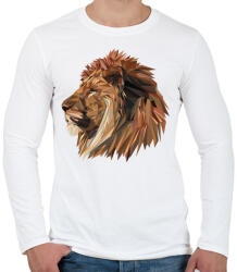 printfashion Oroszlán - Férfi hosszú ujjú póló - Fehér (1017715)