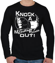 printfashion Knock Out - Férfi hosszú ujjú póló - Fekete (5081306)