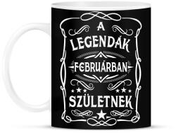 printfashion A legendák februárban születtek - Bögre - Fekete (7412542)