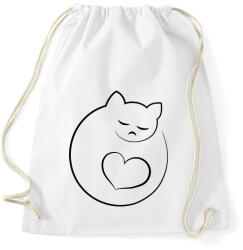 printfashion Alvó cicus - Sportzsák, Tornazsák - Fehér (10753257)