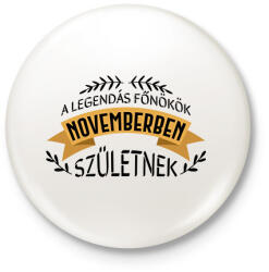 printfashion Legendás főnökök - Hónappal - Kitűző, hűtőmágnes - Fehér (8694254)