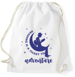 printfashion Reading is a ticket to adventure - Sportzsák, Tornazsák - Fehér (7261278)
