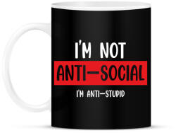 printfashion I'm not anti-social (white) - Bögre - Fekete (7032212)