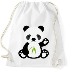 printfashion Pandás póló - Sportzsák, Tornazsák - Fehér (1010528)