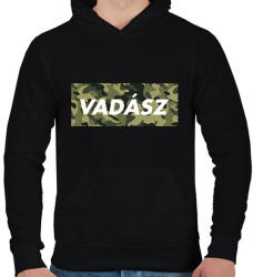printfashion Vadász logó - Férfi kapucnis pulóver - Fekete (1619836)