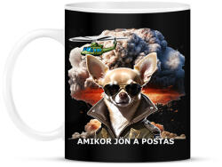 printfashion amikor jön a postás - csivi - Bögre - Fekete (15218598)