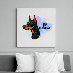 printfashion I love my german doberman - Vászonkép - Fehér (14388090)