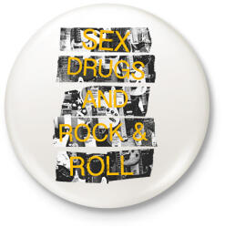 printfashion Szex, drog és rock&roll - Kitűző, hűtőmágnes - Fehér (3074032)