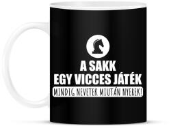 printfashion A sakk vicces játék - Bögre - Fekete (7429064)