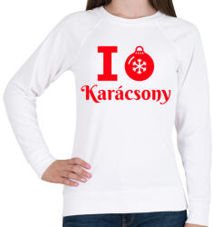 printfashion I love Karácsony - Női pulóver - Fehér (9548815)