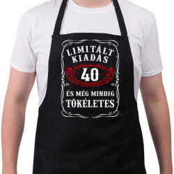 printfashion 40 éves limitált kiadás születésnapra - Kötény - Fekete (4930505)