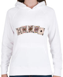 printfashion Póker - Női kapucnis pulóver - Fehér (15461805)