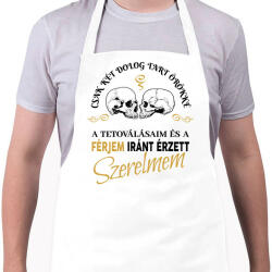 printfashion Csak két dolog tart örökké - Férj - Kötény - Fehér (6986666)
