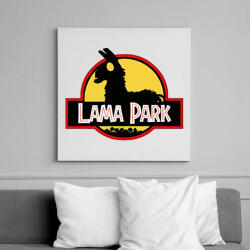 printfashion Lama Park - Vászonkép - Fehér (6623983)