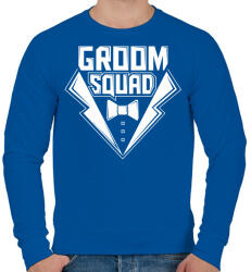 printfashion Groom squad - Férfi pulóver - Királykék (5183083)