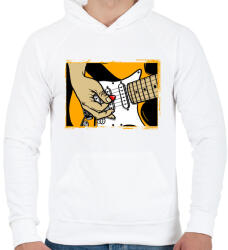 printfashion Gitáros - Férfi kapucnis pulóver - Fehér (4969658)