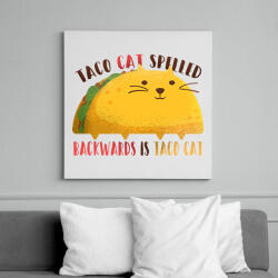printfashion Taco Cica - Vászonkép - Fehér (15467726)