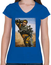 printfashion Mirage - Apex Legends - Női V-nyakú póló - Királykék (1366458)