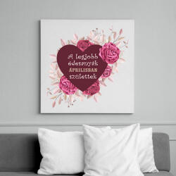 printfashion Legjobb édesanyák április - Vászonkép - Fehér (6636230)