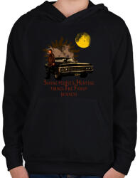 printfashion SPN- DEAN - Gyerek kapucnis pulóver - Fekete (4742713)