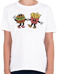 printfashion Burger és sültkrumpli - Gyerek póló - Fehér (16065102)