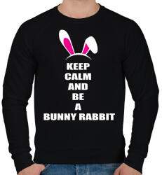 printfashion Bunny rabbit - Férfi pulóver - Fekete (2401531)