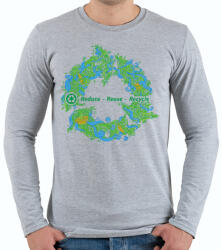 printfashion Körforgás - Férfi hosszú ujjú póló - Sport szürke (62411)
