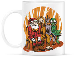 printfashion Mikulás, Yeti, unikornis és alien - Bögre - Fehér (11391867)