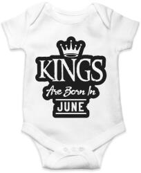 printfashion KINGS are born in June - fekete - Baba Body - Fehér (5511749)