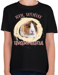 printfashion Igen, beszélek tengerimalacul - Gyerek póló - Fekete (7092238)