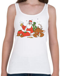 printfashion Részeg télapó - Női atléta - Fehér (15161908)