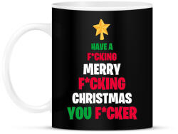 printfashion Merry Fcking Christmas Tree - Bögre - Fekete (2070359)
