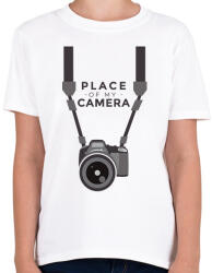 printfashion Kamerám helye - Gyerek póló - Fehér (11905014)