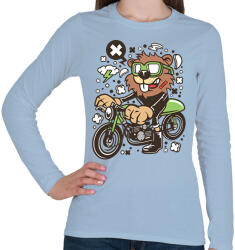 printfashion Motoros Rágcsávó - Női hosszú ujjú póló - Világoskék (2247282)